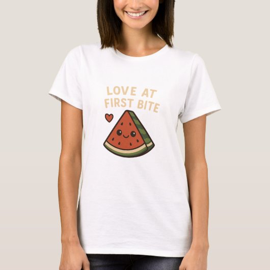 Love At First Bite Cute Watermelon Funny Shirt (Voorkant)