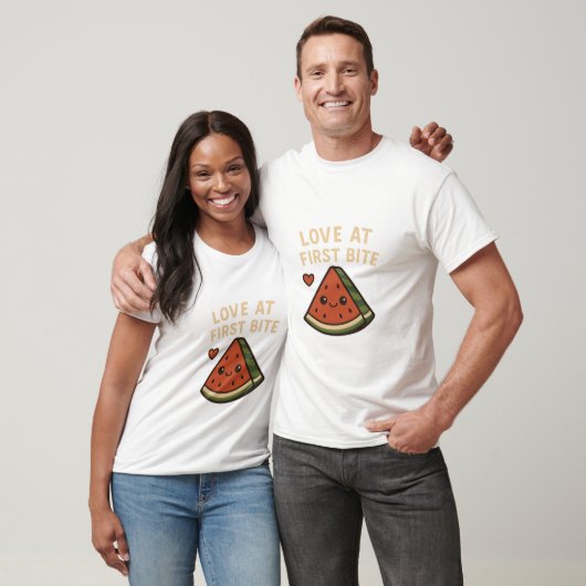 Love At First Bite Cute Watermelon Funny Shirt (Unisex)