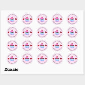 Love at First Bite Happy Valentine's Day Cupcake Ronde Sticker (Vel)