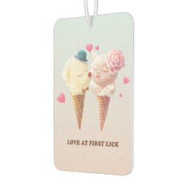 Love at First Lick: Bichon & Cat Ice Cream Art Luchtverfrisser