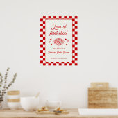 Love at First Slice Pizza Bruiloft Feest Begroetin Poster (Keuken)