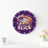 Love at First Slice, Schattige Grappige Pizza Love Grote Klok (Huis)