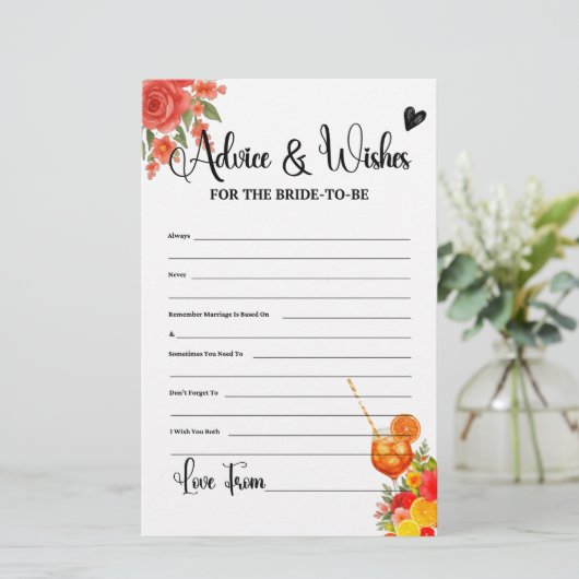 Love at First Spritz Advies Wensen voor de bruid (Staand voorkant)