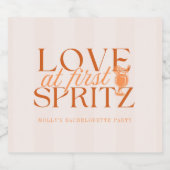 Love at First Spritz Bachelorette Sparkling Wijnetiket (Enkel label)
