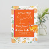 Love at First Spritz Bridal Shower Invitation Kaart (Staand voorkant)