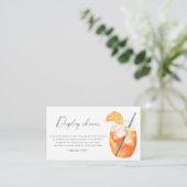 LOVE AT FIRST SPRITZ Bruids Display douche Informatiekaartje (Staand voorkant)