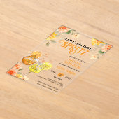 Love at First Spritz Floral Cocktail Bridal Shower Acryl Uitnodigingen (Laagn)