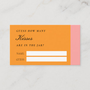 Love at First Spritz Hoeveel kussen Vrijgezellenfe Informatiekaartje