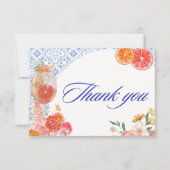 Love at first spritz orange bridal shower bedankkaart (Voorkant)