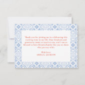 Love at first spritz orange bridal shower bedankkaart (Achterkant)