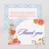 Love at first spritz orange bridal shower bedankkaart (Voorkant / Achterkant)