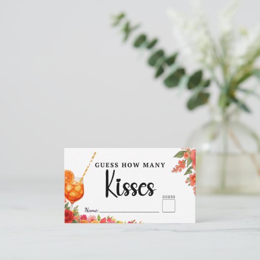 Love at First Spritz - Raad eens hoeveel bruidskus Informatiekaartje (Staand voorkant)