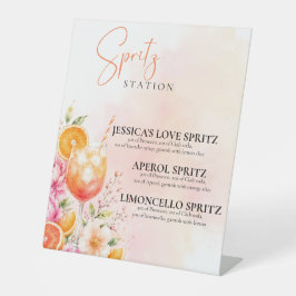 Love at First Spritz Signature drankbarmenu Reclamebord Met Voetstuk