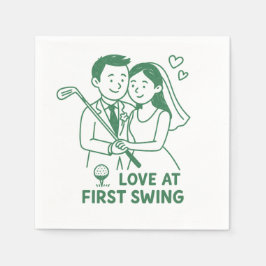 "Love at First Swing" Golfer's Style paper napkin Servet