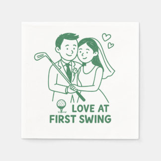 "Love at First Swing" Golfer's Style paper napkin Servet
