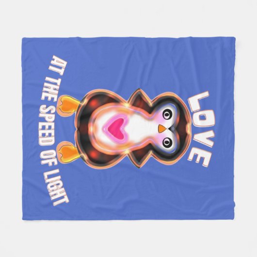 Love at the Speed of Light Penguin Gift Fleece Deken (Voorkant (Horizontaal))