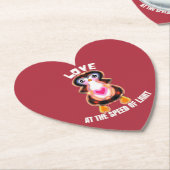 Love at the Speed of Light Penguin Gift Kartonnen Onderzetters (Gekanteld)