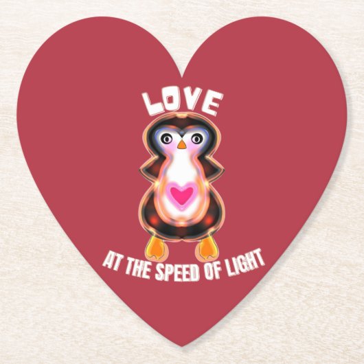 Love at the Speed of Light Penguin Gift Kartonnen Onderzetters (Voorkant)