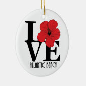 LOVE Atlantic Beach Red Hibiscus Keramisch Ornament (Rechts)