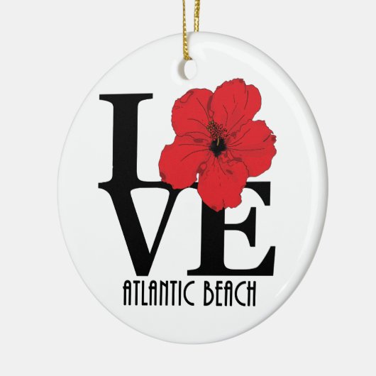 LOVE Atlantic Beach Red Hibiscus Keramisch Ornament (Links)
