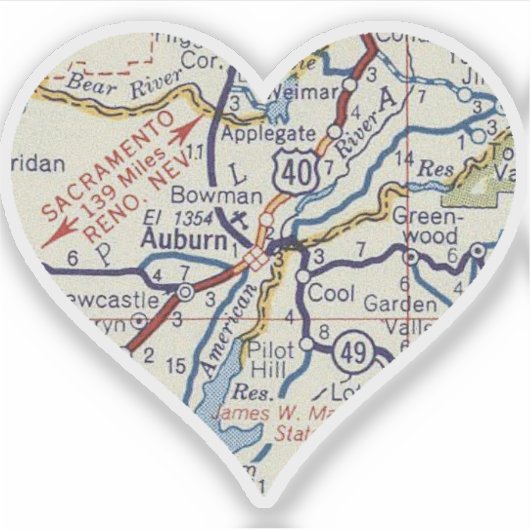 Love Auburn California Sticker (Voorkant)