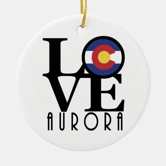 LOVE Aurora CO Keramisch Ornament (Voorkant)