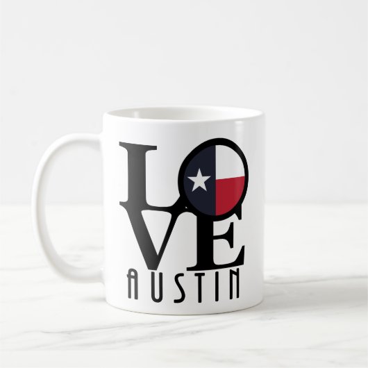 LOVE Austin Texas 11oz Koffiemok (Links)