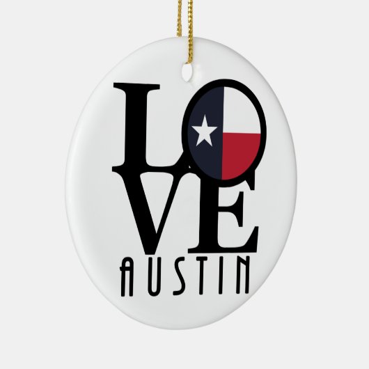 LOVE Austin Texas Keramisch Ornament (Rechts)