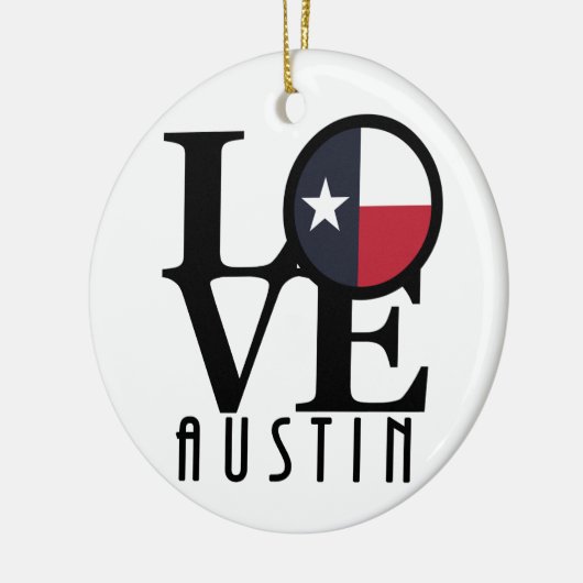 LOVE Austin Texas Keramisch Ornament (Links)