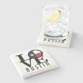 LOVE Austin Texas Stenen Onderzetter (Zijkant)