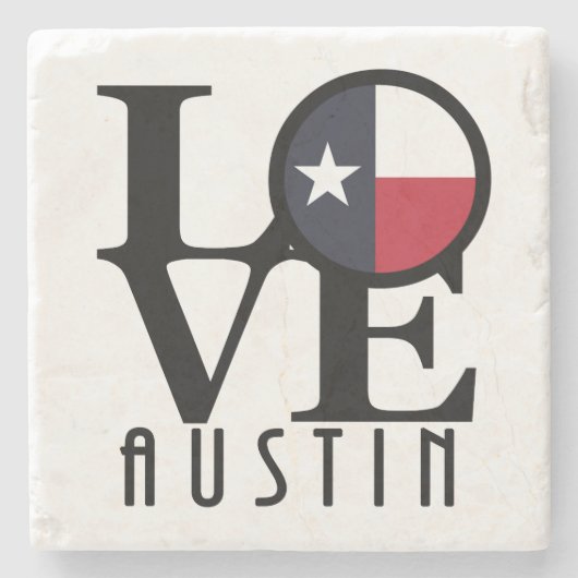 LOVE Austin Texas Stenen Onderzetter (Voorkant)