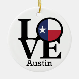 LOVE Austin TX Keramisch Ornament