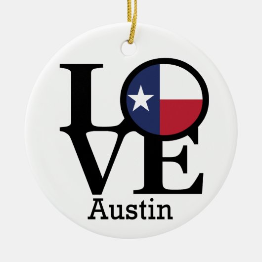 LOVE Austin TX Keramisch Ornament (Voorkant)