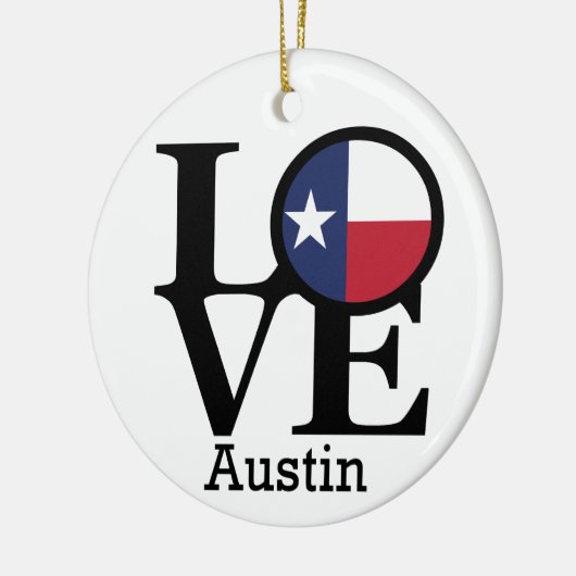 LOVE Austin TX Keramisch Ornament (Links)