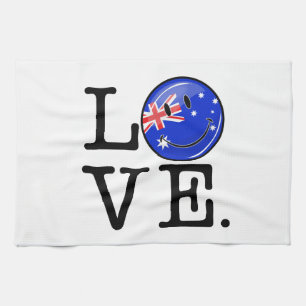 Love Australia   glimlach vlag Theedoek