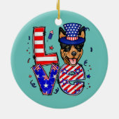 Love Australian Kelpie Patriotic op 4 juli Keramisch Ornament (Achterkant)
