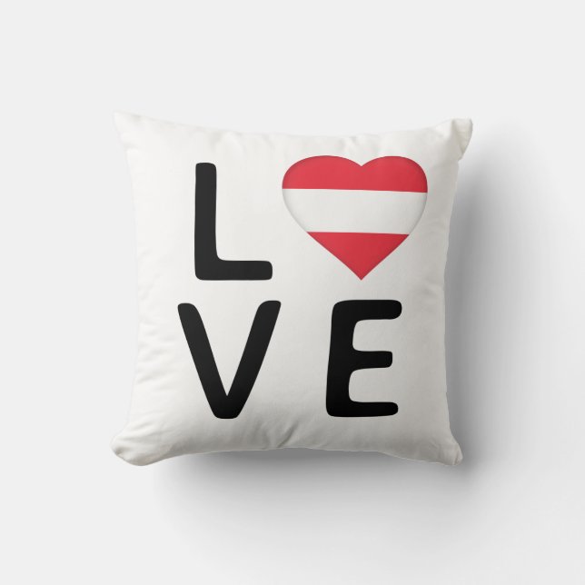 Love - Austria Flag Sierkussen (Voorkant)