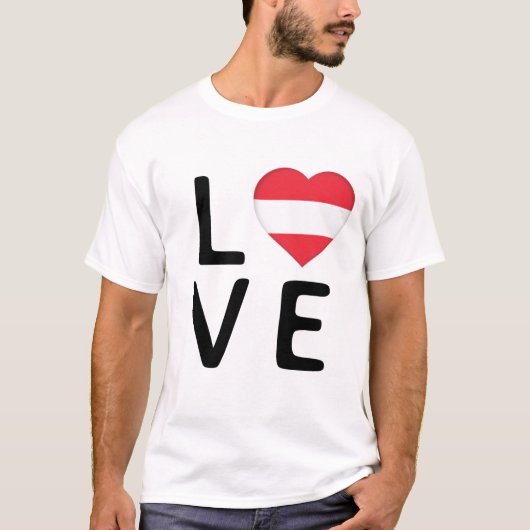 Love - Austria Flag T-shirt (Voorkant)