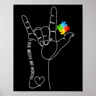 Love Autism Awareness Month behoeft geen woorden a Poster