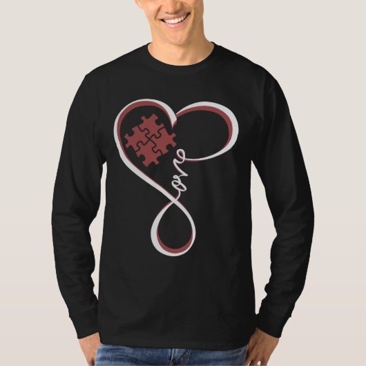 Love Autism Heart T-shirt (Voorkant)