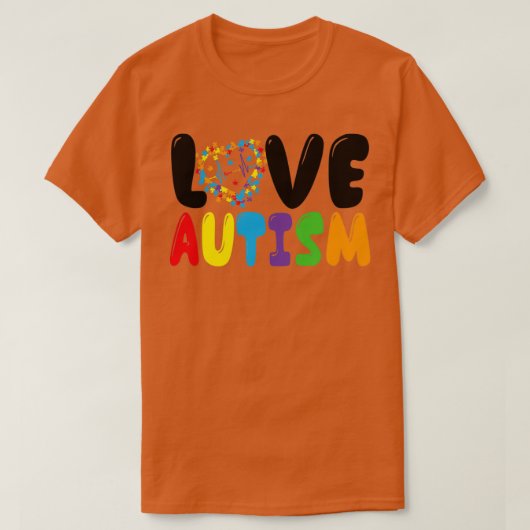 Love Autism Heartadem Autisme Awareness Day Giften T-shirt (Design voorkant)