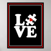 LOVE Autism Support Wall Pop Art Poster (Voorkant)