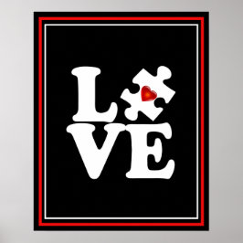 LOVE Autism Support Wall Pop Art Poster