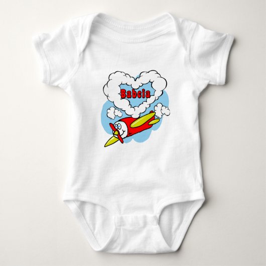 Love Babcia Kinder Vliegtuig Romper (Voorkant)