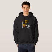 Love Babushka Life Grandma Butterfly Sunflower Gra Hoodie (Voorkant volledig)