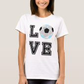 Love Baby Blue Soccer - Black Letters T-shirt (Voorkant)