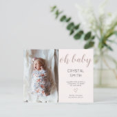 Love Baby Girl Geboorteaankondiging Briefkaart (Staand voorkant)