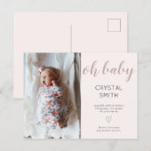 Love Baby Girl Geboorteaankondiging Briefkaart (Voorkant / Achterkant)