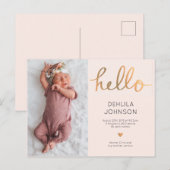 Love Baby Girl Geboorteaankondiging Briefkaart (Voorkant / Achterkant)