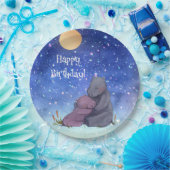 Love, Baby Hippo en haar moeder, Papieren Bordje (Feest)